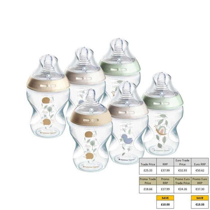 Tommee Tippee Baby Bottles Tommee Tippee Natural Start Anti-Colic Baby Bottles 260ml (Pack of 6)
