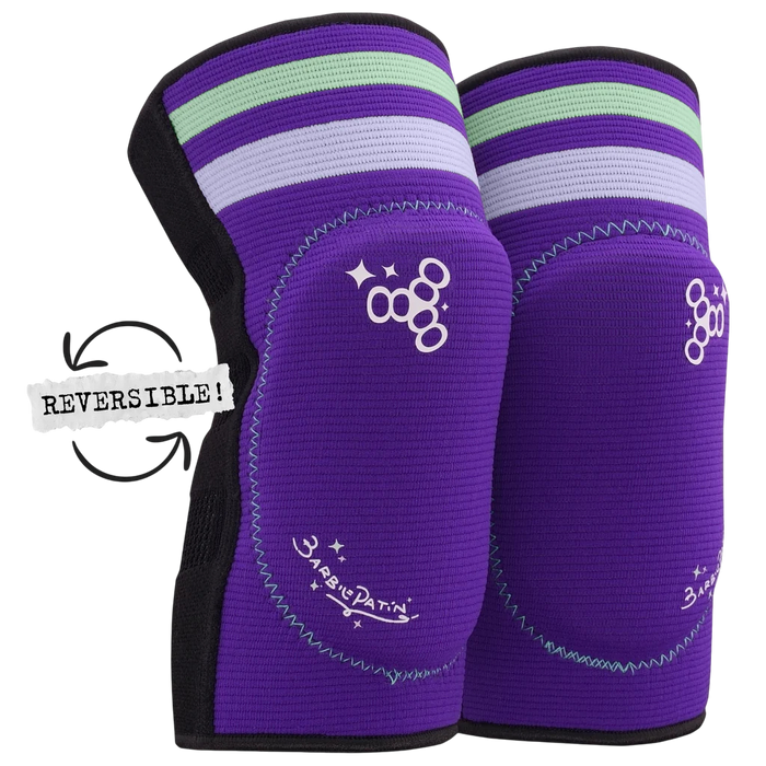 Triple 8 - Barbie Patin Purple/Black Reversible Soft Elbow Pads - Sold In Pairs
