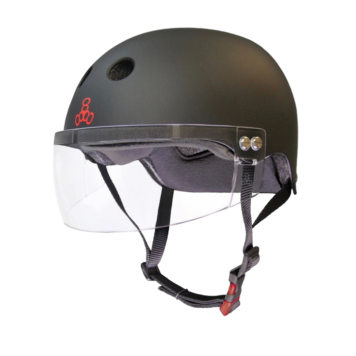 Triple 8 - Black Matte Certified Sweatsaver Visor Helmet