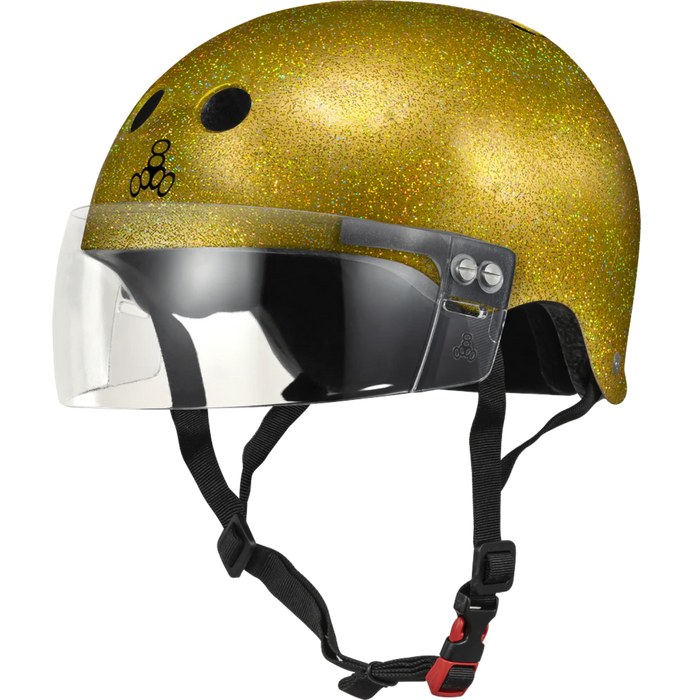Triple 8 - Gold Glitter Certified Sweatsaver Visor Helmet