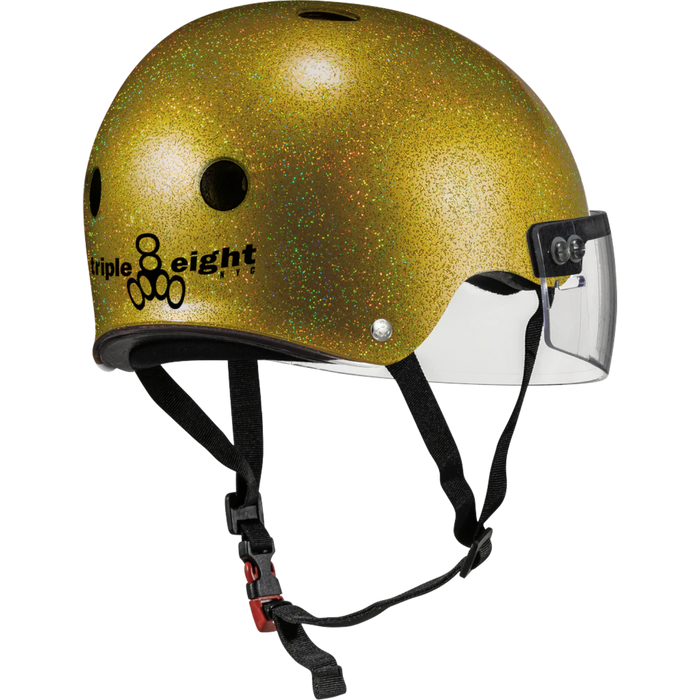 Triple 8 - Gold Glitter Certified Sweatsaver Visor Helmet