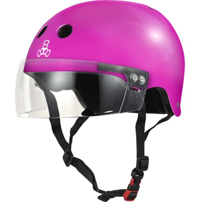 Triple 8 - Pink Glossy Certified Sweatsaver Visor Helmet