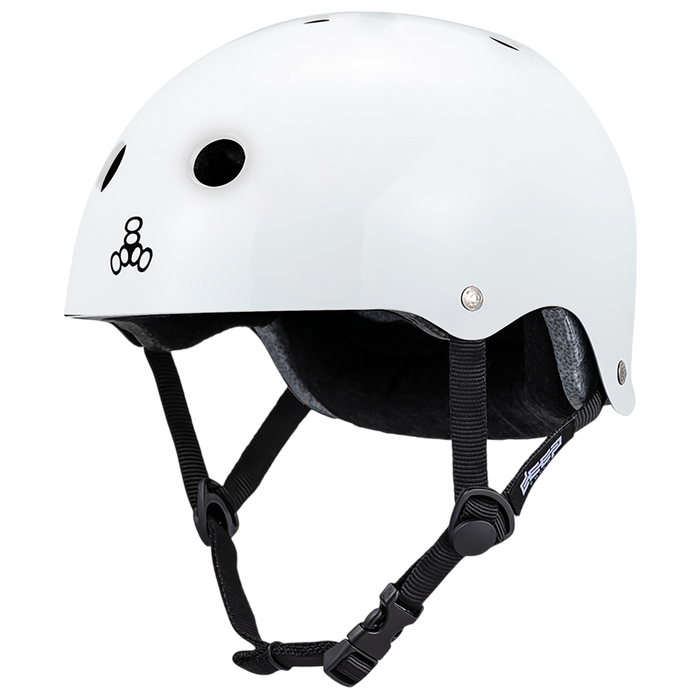Triple 8 - White Glossy Deep Cover Helmet