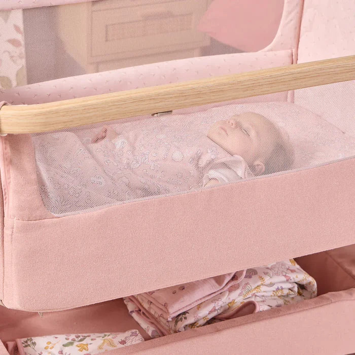 Tutti Bambini Bedside Crib Tutti Bambini CoZee Air 2 Bedside Crib - Drifted Oak / Blush