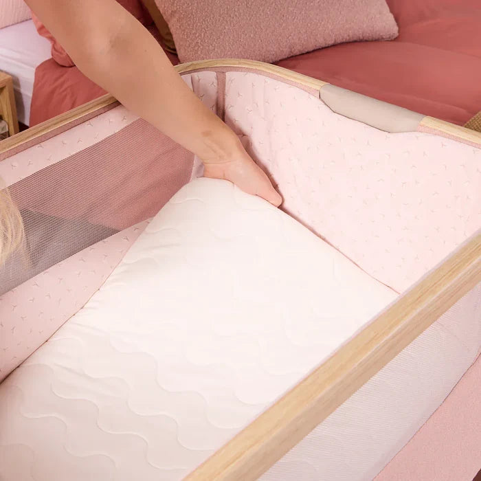 Tutti Bambini Bedside Crib Tutti Bambini CoZee Air 2 Bedside Crib - Drifted Oak / Blush