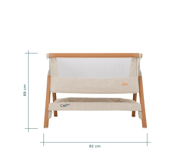 Tutti Bambini Bedside Cribs Tutti Bambini Cozee Bedside Crib - Scandinavian Walnut/Ecru