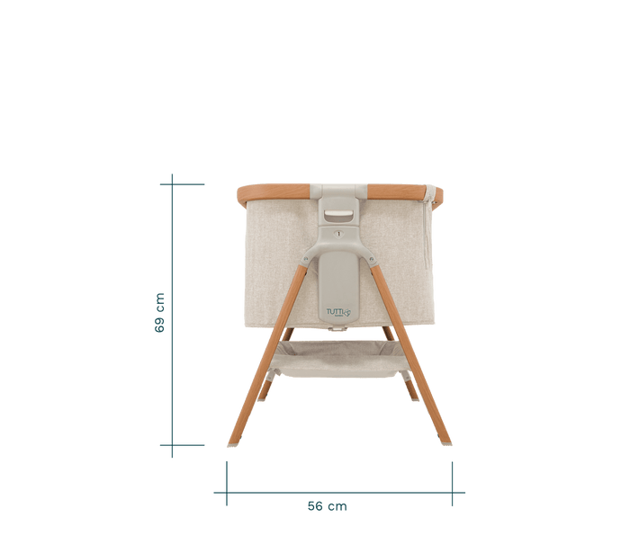 Tutti Bambini Bedside Cribs Tutti Bambini Cozee Bedside Crib - Scandinavian Walnut/Ecru