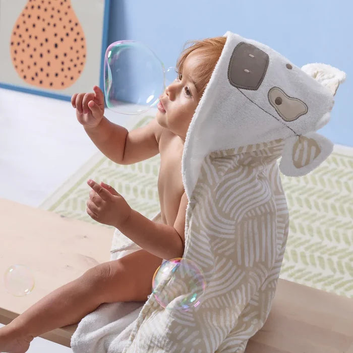 UK Baby Centre Tutti Bambini Hooded Towel & Wash Mitt Set - Clemi Cow