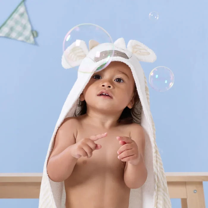 UK Baby Centre Tutti Bambini Hooded Towel & Wash Mitt Set - Clemi Cow