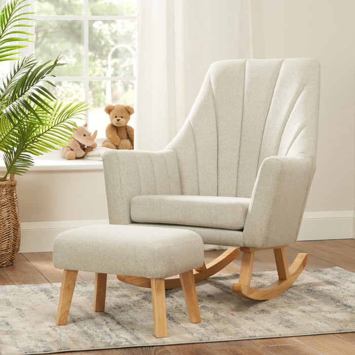 Tutti Bambini Nursing Chairs Tutti Bambini Jonah Rocking Chair & Foot Stool Set – Pebble