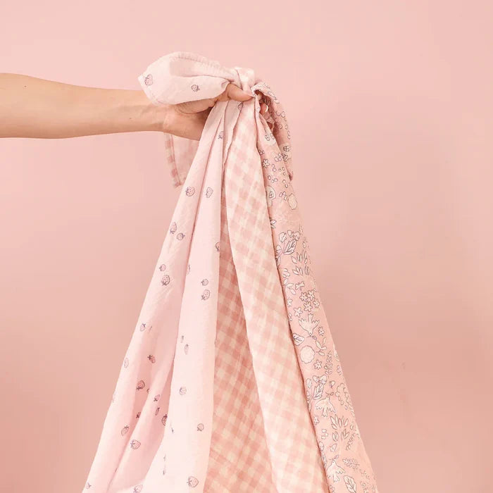 Tutti Bambini Blankets Tutti Bambini Muslin 3pk Swaddles Large - Tiny Tails