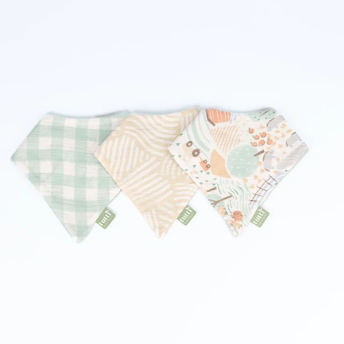 Tutti Bambini Nursing & Feeding Tutti Bambini Muslin Bandana Bibs 3 Pack - Good Life