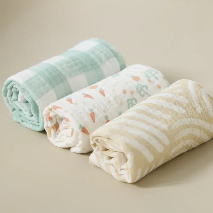 Tutti Bambini Blankets Tutti Bambini Muslin Squares 3pk - Good Life