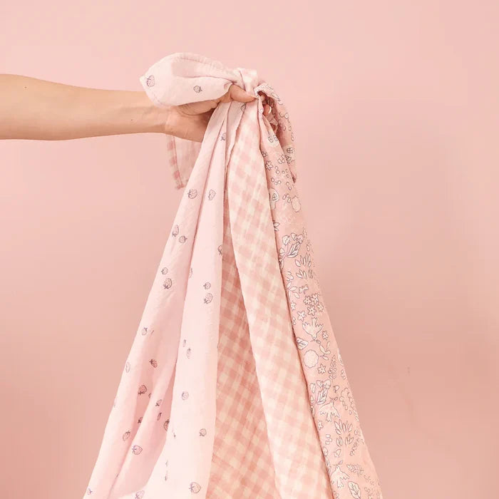 Tutti Bambini Blankets Tutti Bambini Muslin Squares 3pk - Tiny Tails