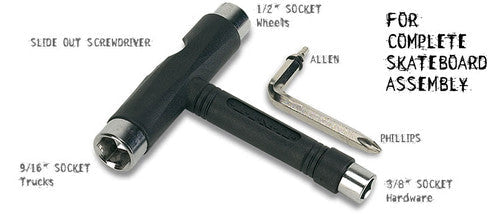 Unit Tool - Black - 3 way skate tool