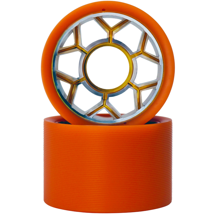 VNLA - Orange and Gold Backspin Astro 98A 58mm Wheels (8 Pack)